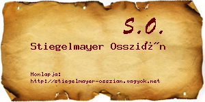 Stiegelmayer Osszián névjegykártya